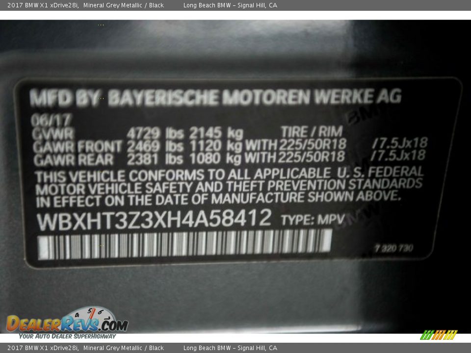 2017 BMW X1 xDrive28i Mineral Grey Metallic / Black Photo #18