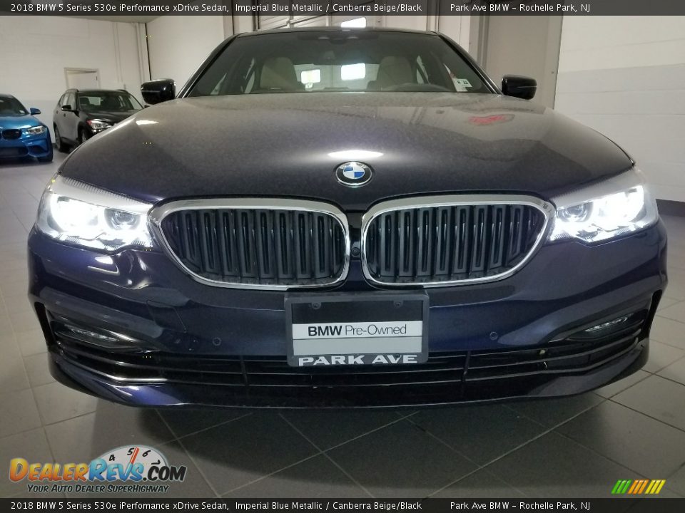 2018 BMW 5 Series 530e iPerfomance xDrive Sedan Imperial Blue Metallic / Canberra Beige/Black Photo #10