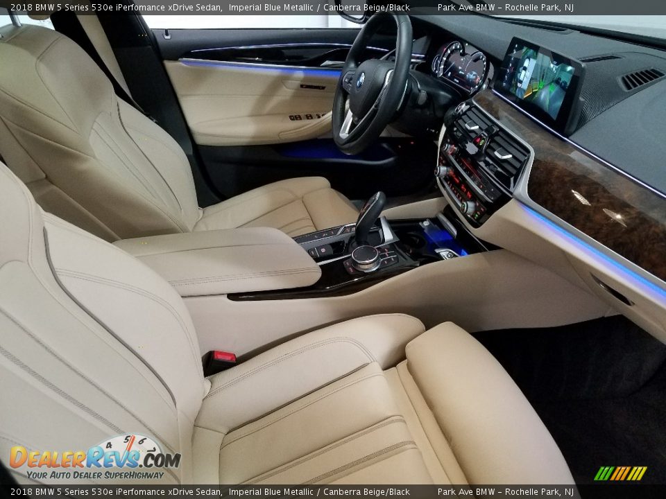 2018 BMW 5 Series 530e iPerfomance xDrive Sedan Imperial Blue Metallic / Canberra Beige/Black Photo #12