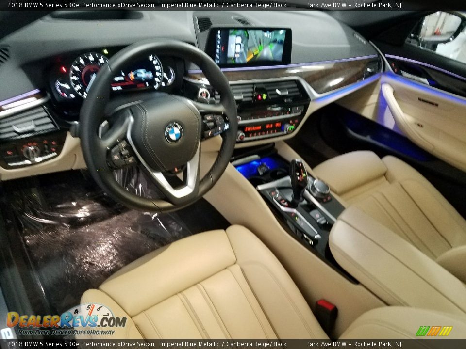 2018 BMW 5 Series 530e iPerfomance xDrive Sedan Imperial Blue Metallic / Canberra Beige/Black Photo #15
