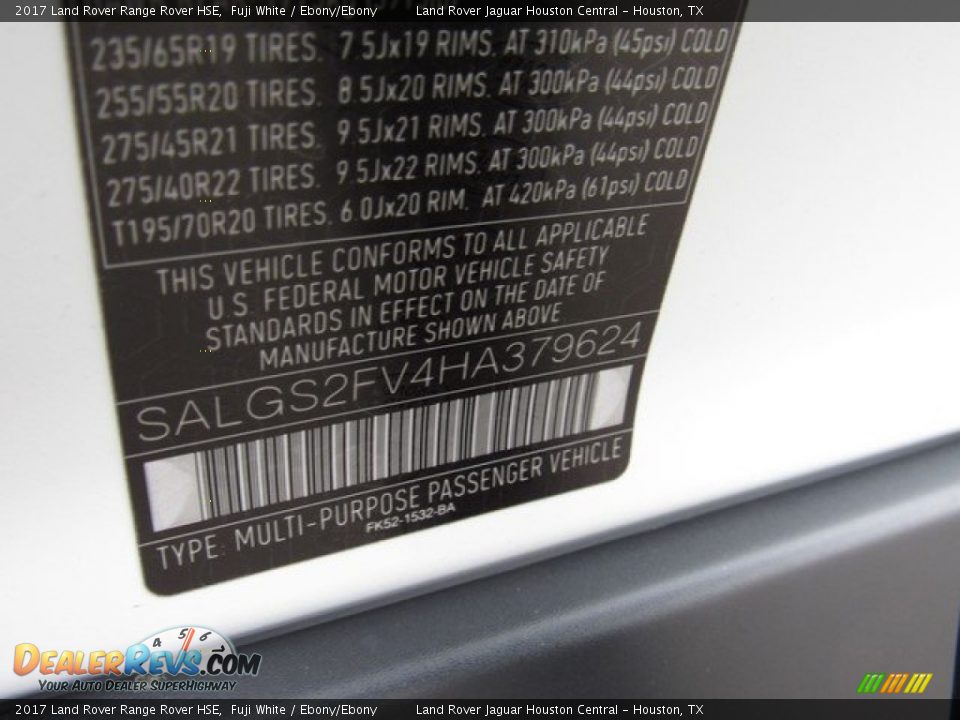 2017 Land Rover Range Rover HSE Fuji White / Ebony/Ebony Photo #25