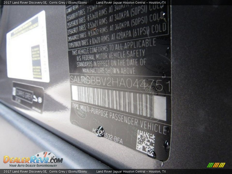 2017 Land Rover Discovery SE Corris Grey / Ebony/Ebony Photo #26