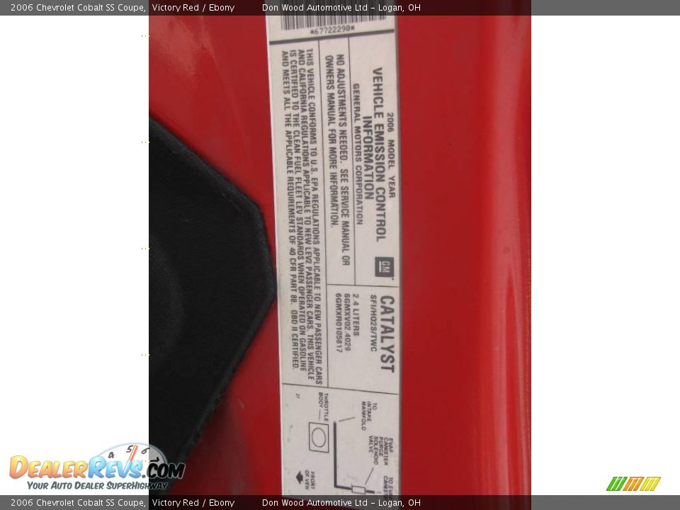 2006 Chevrolet Cobalt SS Coupe Victory Red / Ebony Photo #16