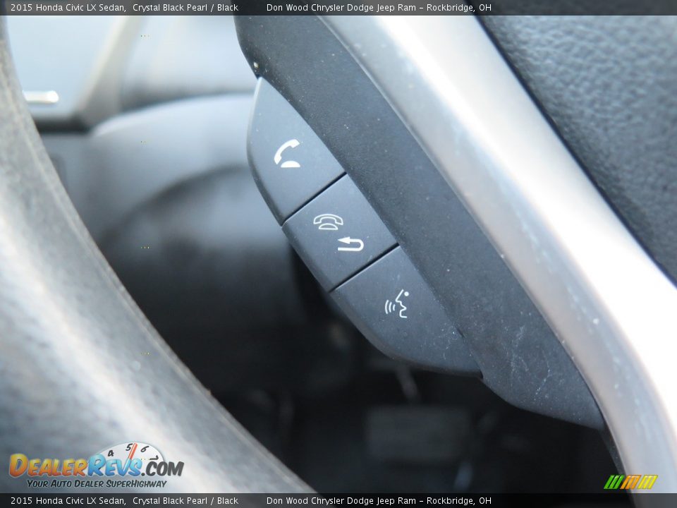 2015 Honda Civic LX Sedan Crystal Black Pearl / Black Photo #30