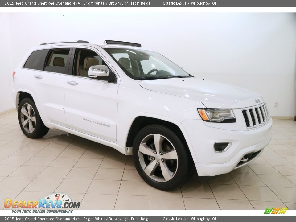 2015 Jeep Grand Cherokee Overland 4x4 Bright White / Brown/Light Frost Beige Photo #1