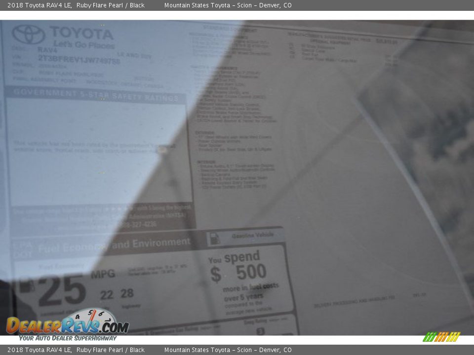2018 Toyota RAV4 LE Ruby Flare Pearl / Black Photo #36