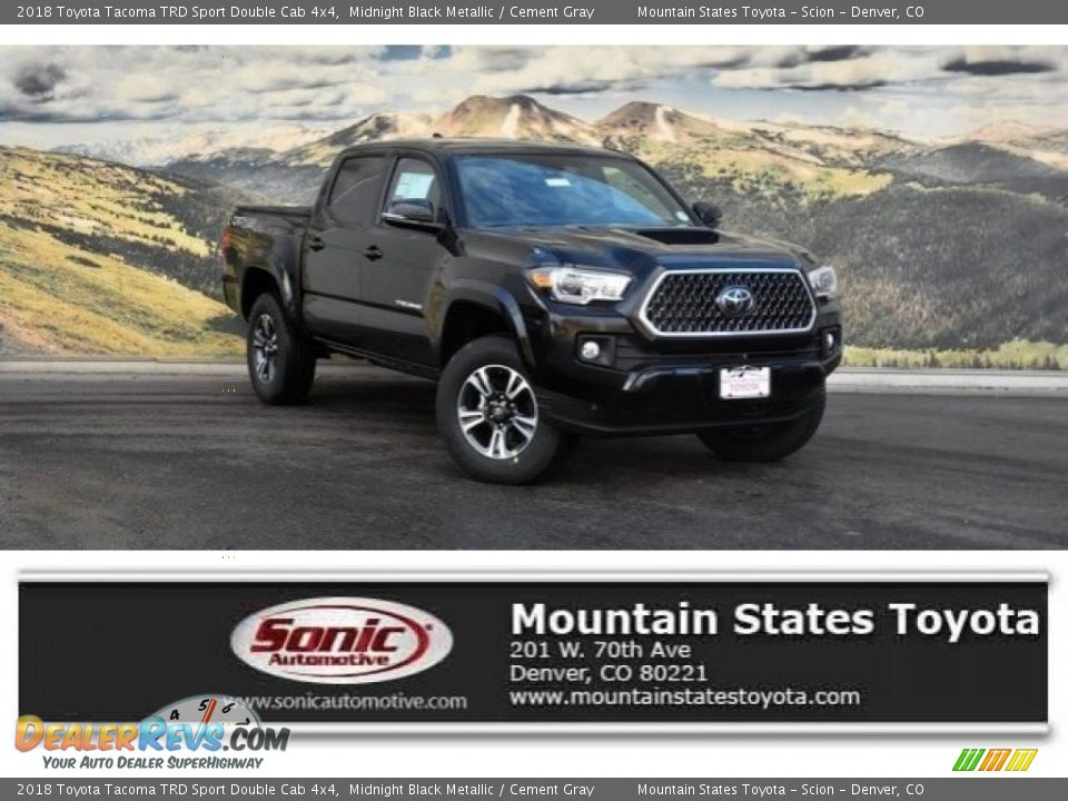2018 Toyota Tacoma TRD Sport Double Cab 4x4 Midnight Black Metallic / Cement Gray Photo #1