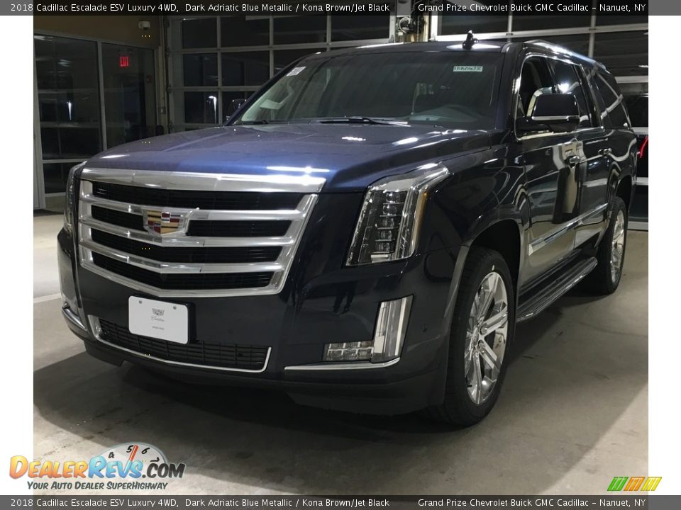 2018 Cadillac Escalade ESV Luxury 4WD Dark Adriatic Blue Metallic / Kona Brown/Jet Black Photo #1