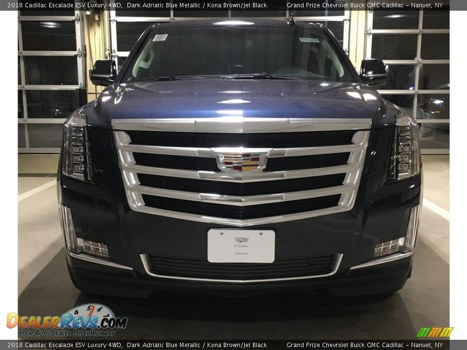 2018 Cadillac Escalade ESV Luxury 4WD Dark Adriatic Blue Metallic / Kona Brown/Jet Black Photo #2