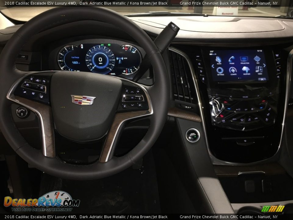 2018 Cadillac Escalade ESV Luxury 4WD Dark Adriatic Blue Metallic / Kona Brown/Jet Black Photo #5