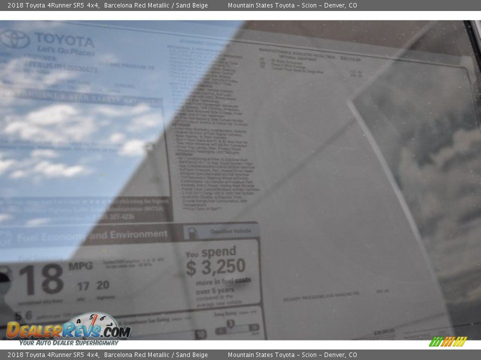 2018 Toyota 4Runner SR5 4x4 Barcelona Red Metallic / Sand Beige Photo #36