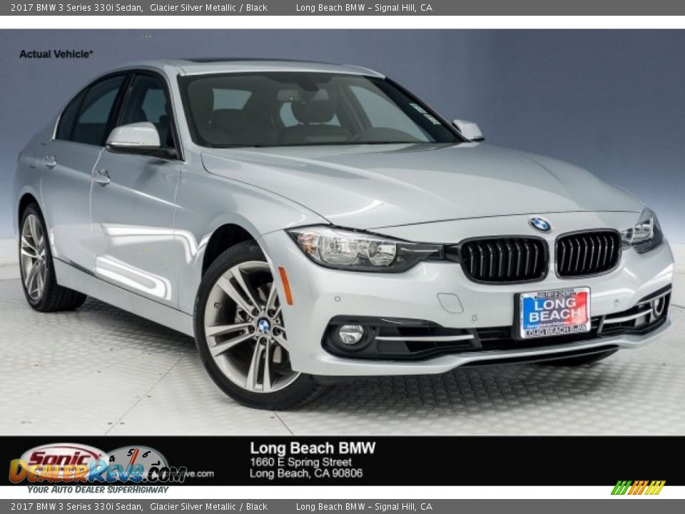 2017 BMW 3 Series 330i Sedan Glacier Silver Metallic / Black Photo #1