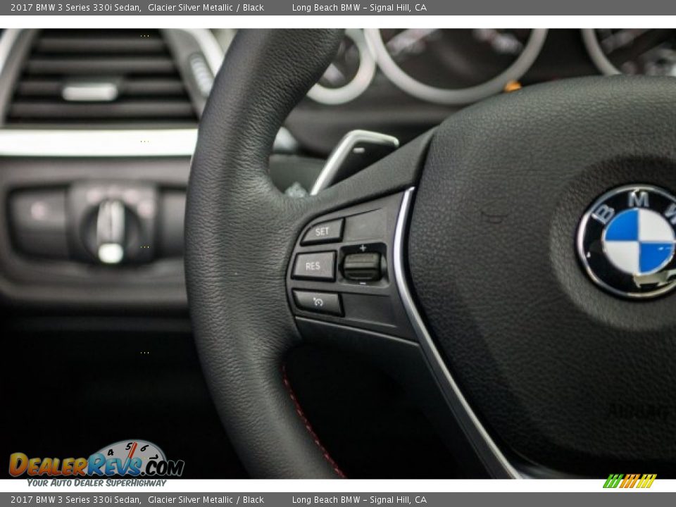 2017 BMW 3 Series 330i Sedan Glacier Silver Metallic / Black Photo #13