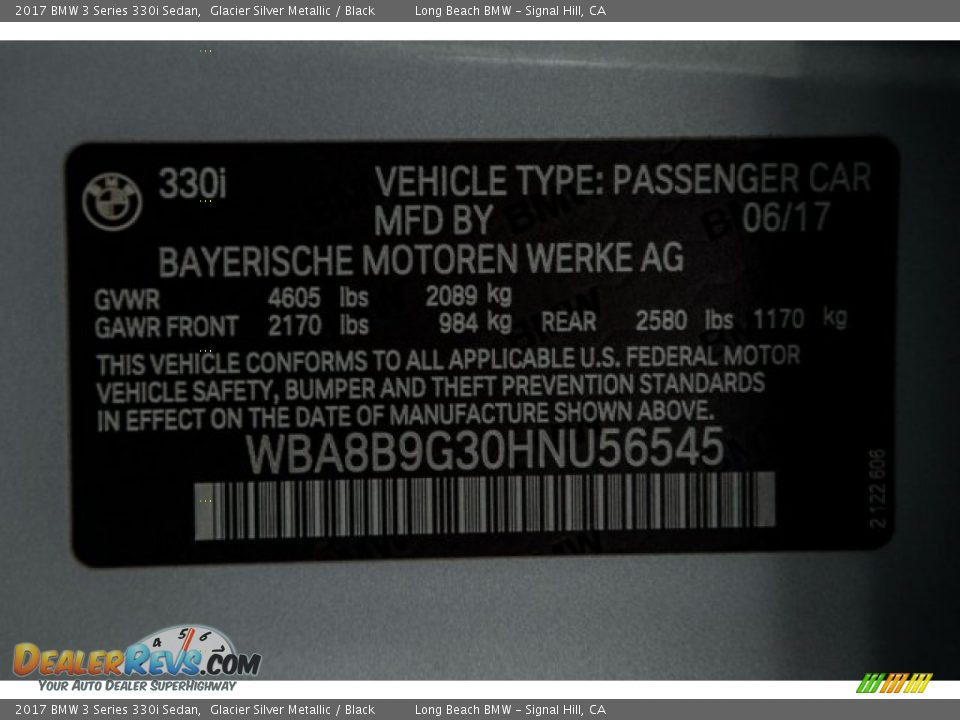 2017 BMW 3 Series 330i Sedan Glacier Silver Metallic / Black Photo #17