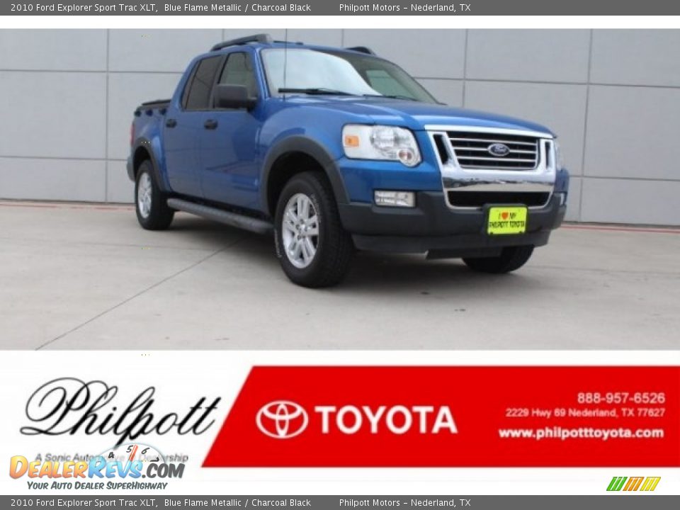 2010 Ford Explorer Sport Trac XLT Blue Flame Metallic / Charcoal Black Photo #1