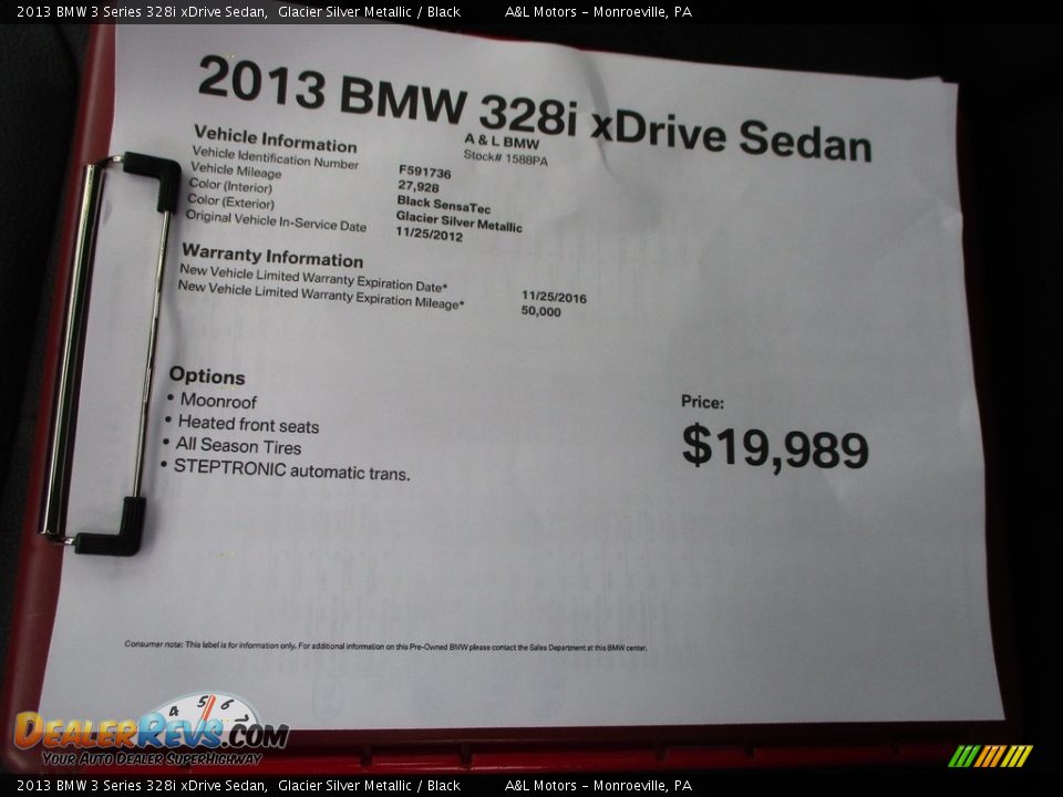 2013 BMW 3 Series 328i xDrive Sedan Glacier Silver Metallic / Black Photo #12