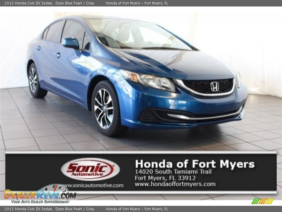 2013 Honda Civic EX Sedan Dyno Blue Pearl / Gray Photo #1