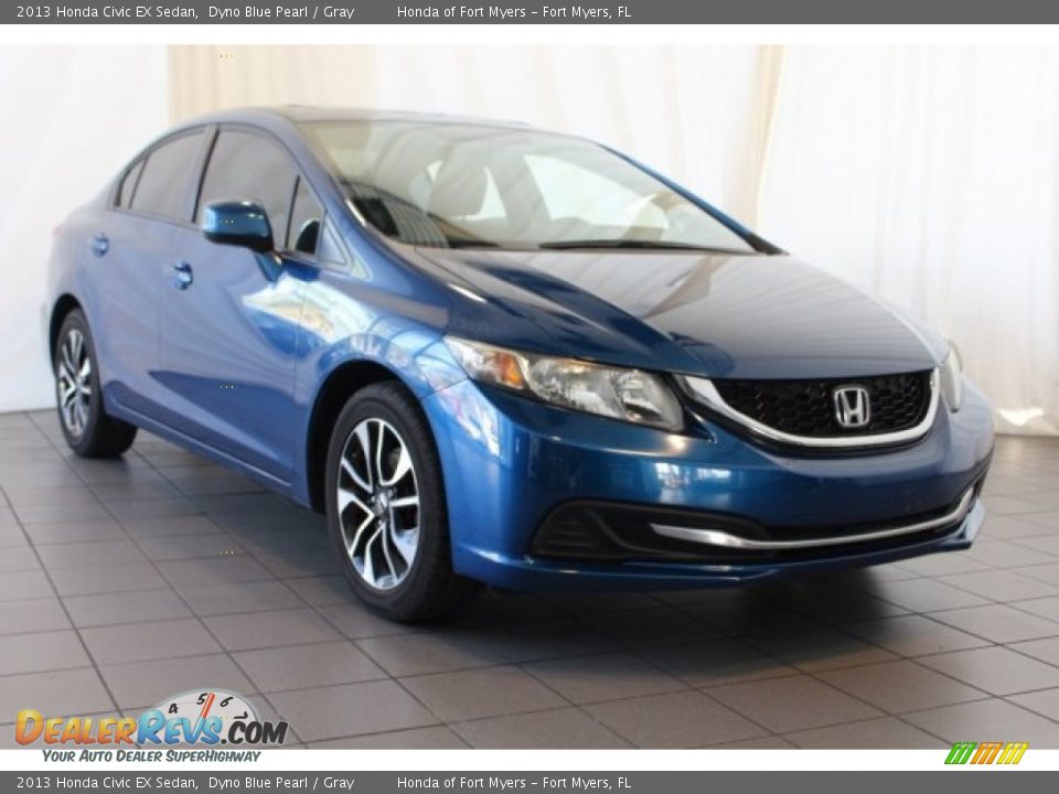 2013 Honda Civic EX Sedan Dyno Blue Pearl / Gray Photo #2