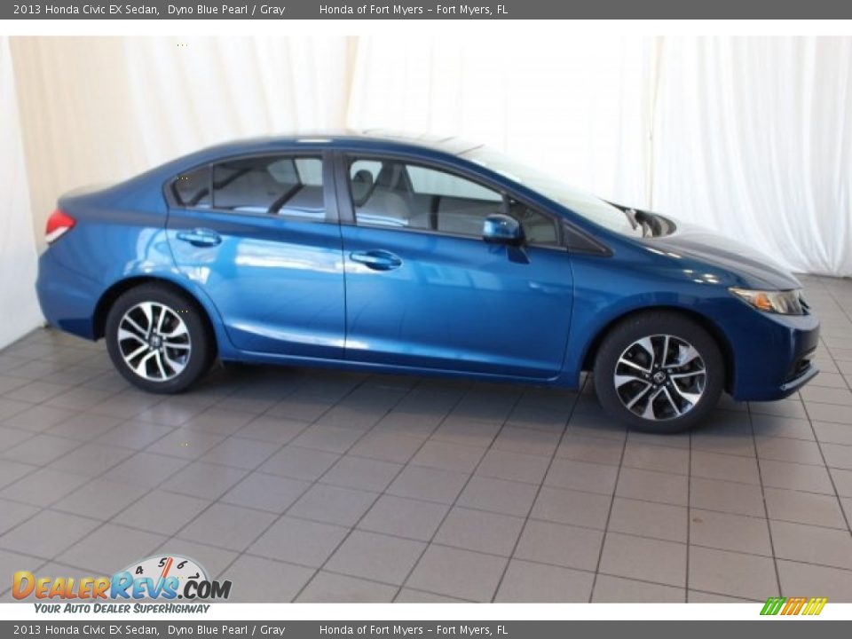 2013 Honda Civic EX Sedan Dyno Blue Pearl / Gray Photo #3