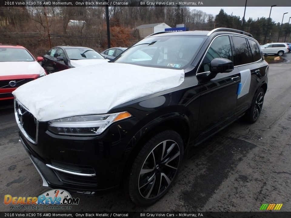 2018 Volvo XC90 T6 AWD Momentum Onyx Black Metallic / Charcoal Photo #5