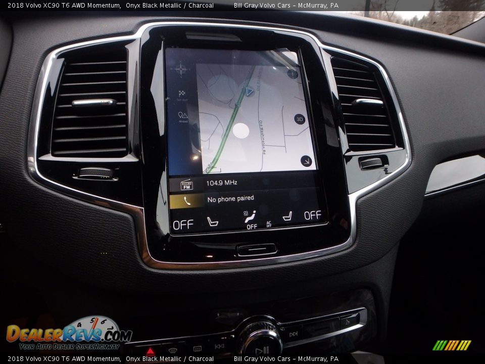 2018 Volvo XC90 T6 AWD Momentum Onyx Black Metallic / Charcoal Photo #14