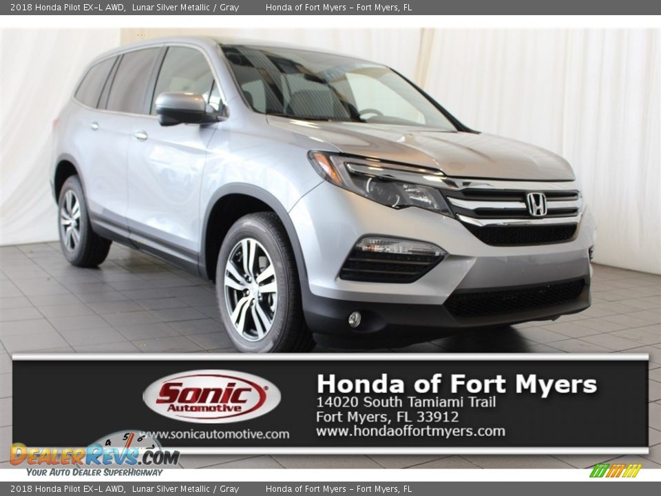2018 Honda Pilot EX-L AWD Lunar Silver Metallic / Gray Photo #1
