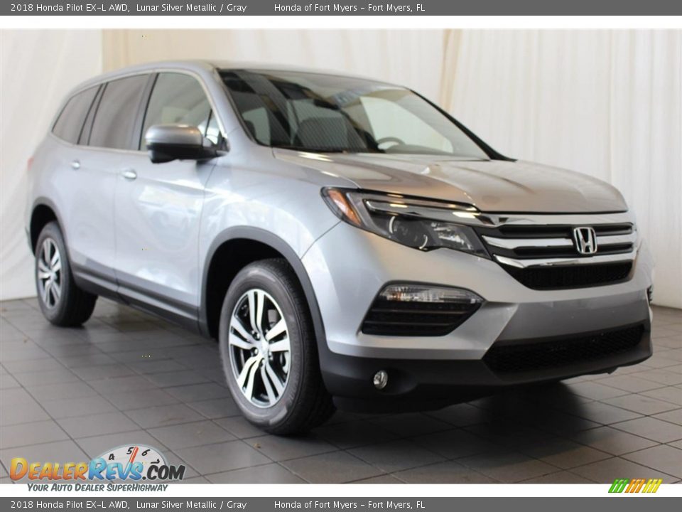 2018 Honda Pilot EX-L AWD Lunar Silver Metallic / Gray Photo #2