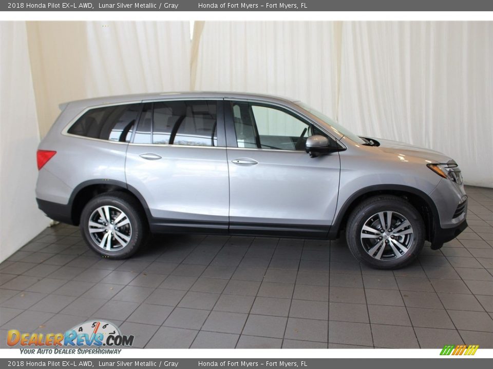 2018 Honda Pilot EX-L AWD Lunar Silver Metallic / Gray Photo #3
