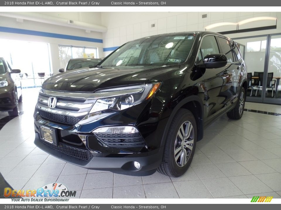 2018 Honda Pilot EX-L AWD Crystal Black Pearl / Gray Photo #1