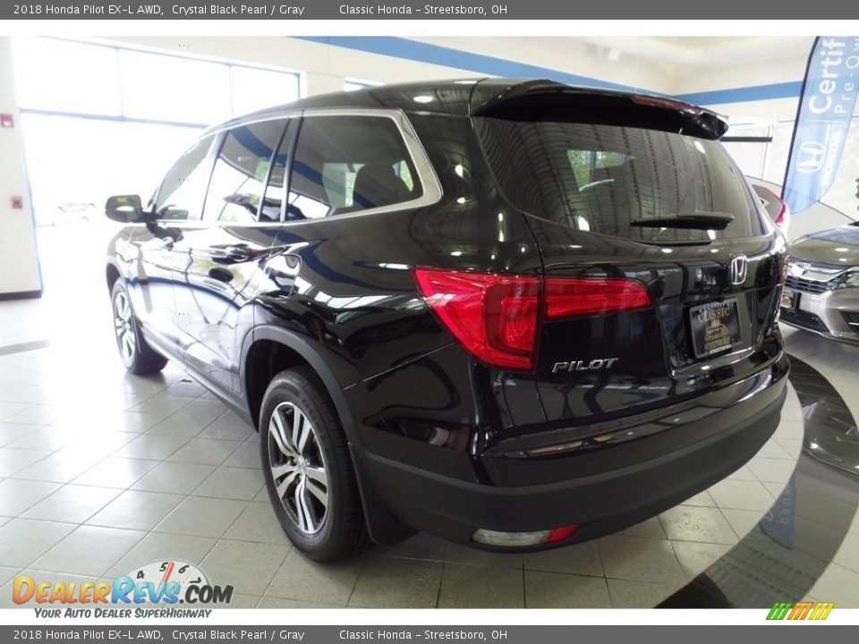 2018 Honda Pilot EX-L AWD Crystal Black Pearl / Gray Photo #4