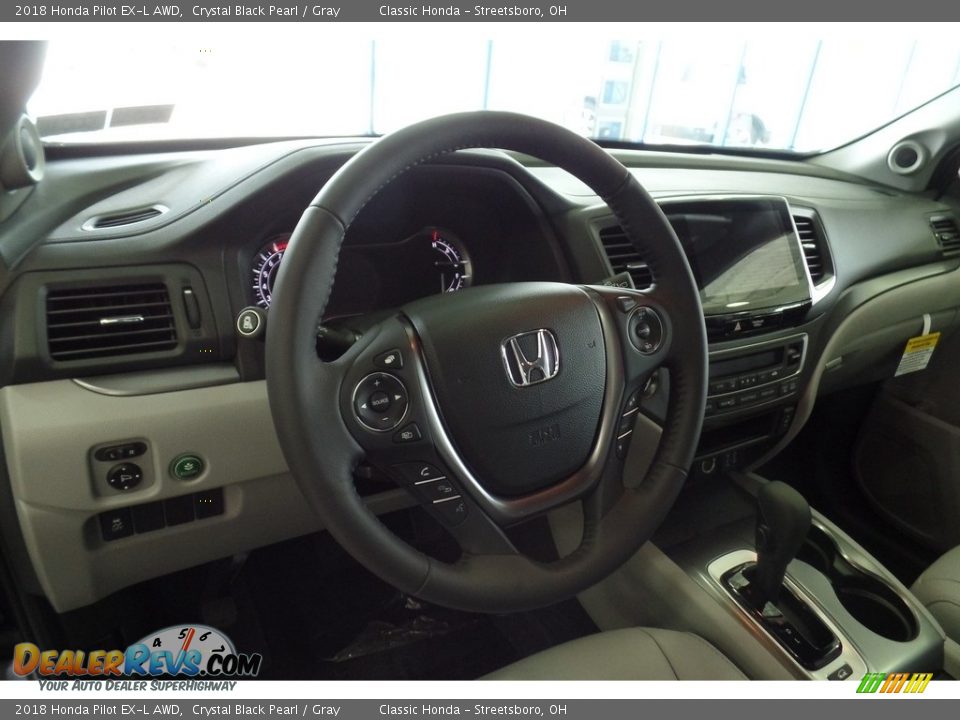 2018 Honda Pilot EX-L AWD Crystal Black Pearl / Gray Photo #8