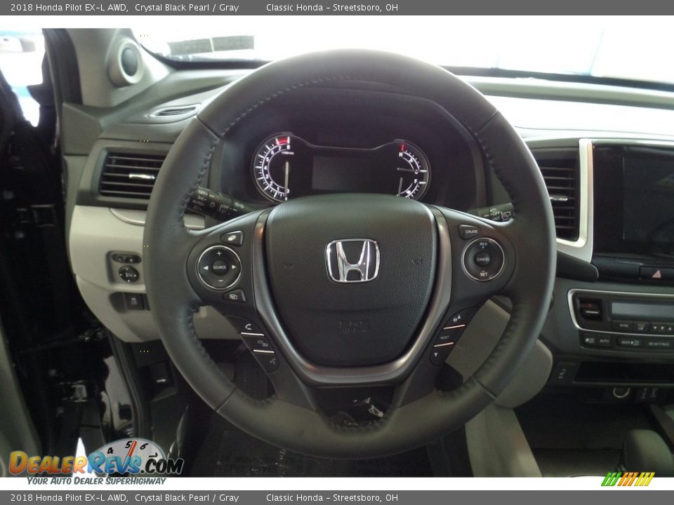 2018 Honda Pilot EX-L AWD Crystal Black Pearl / Gray Photo #12