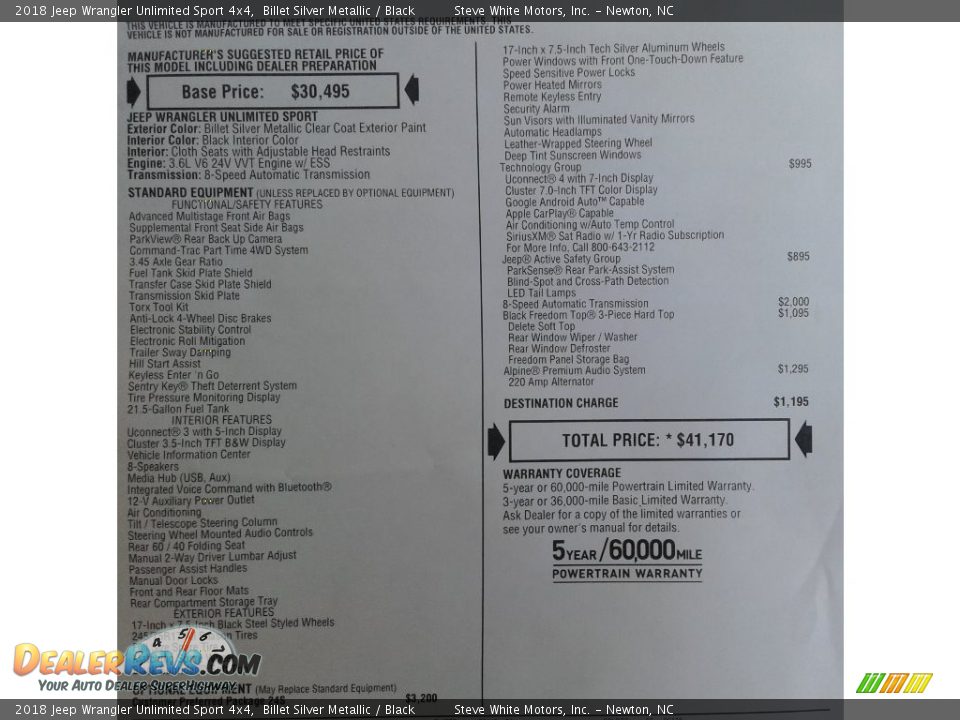 2018 Jeep Wrangler Unlimited Sport 4x4 Billet Silver Metallic / Black Photo #30
