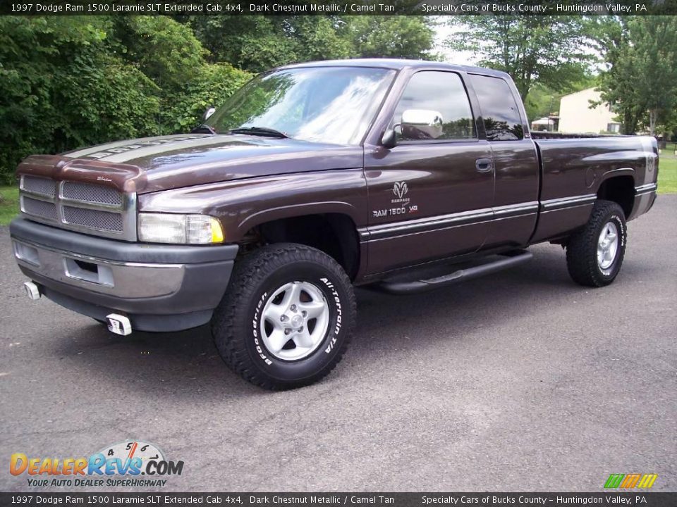 1997 Dodge Ram 1500 Laramie SLT Extended Cab 4x4 Dark Chestnut Metallic / Camel Tan Photo #4