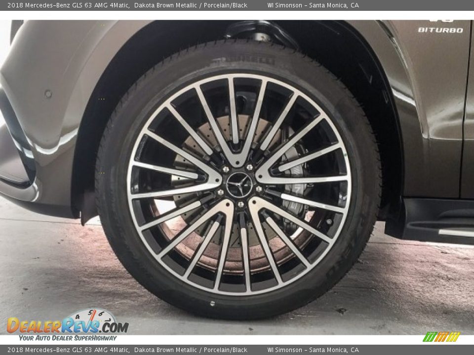 2018 Mercedes-Benz GLS 63 AMG 4Matic Dakota Brown Metallic / Porcelain/Black Photo #9