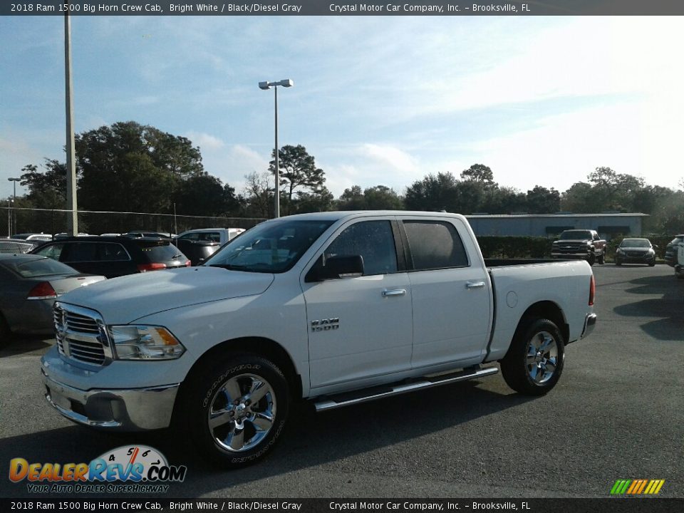 2018 Ram 1500 Big Horn Crew Cab Bright White / Black/Diesel Gray Photo #1