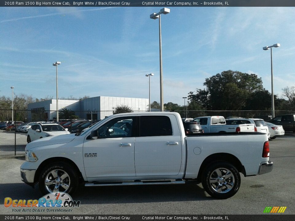 2018 Ram 1500 Big Horn Crew Cab Bright White / Black/Diesel Gray Photo #2