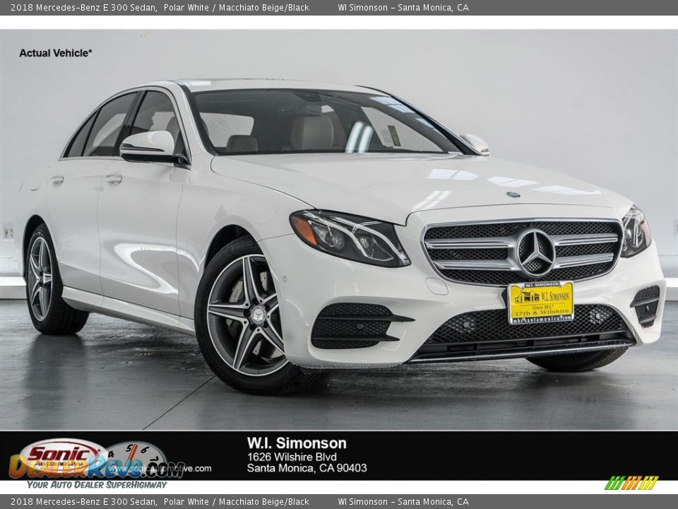 2018 Mercedes-Benz E 300 Sedan Polar White / Macchiato Beige/Black Photo #1
