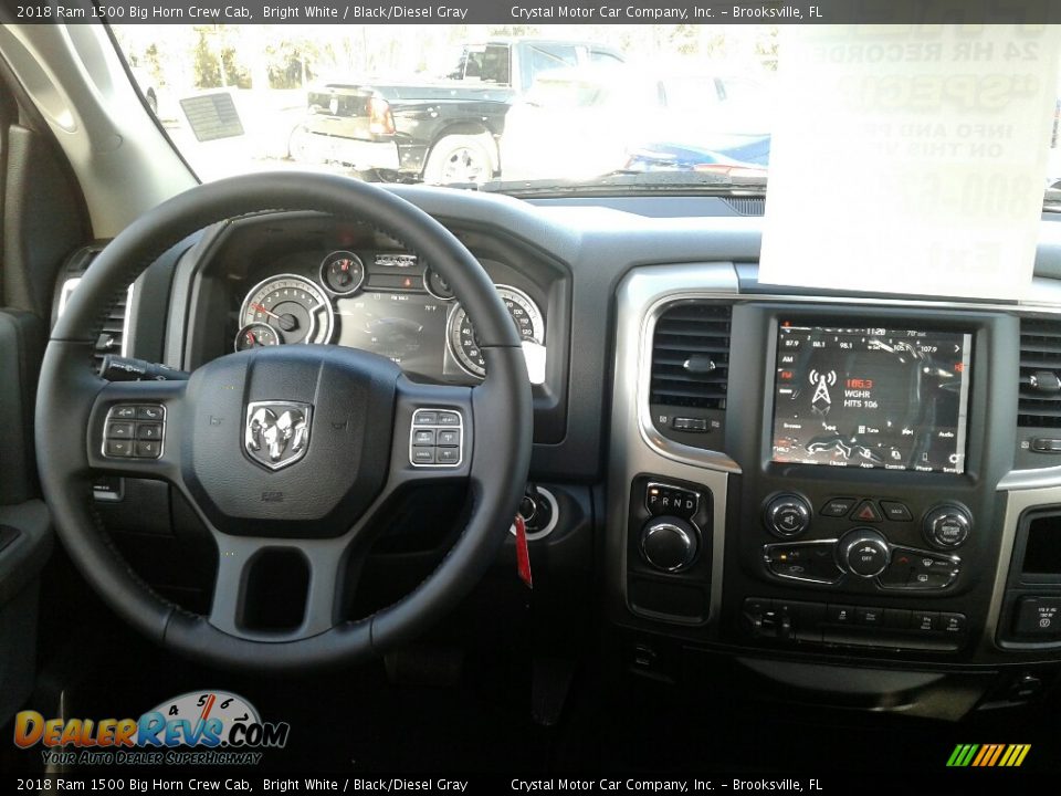2018 Ram 1500 Big Horn Crew Cab Bright White / Black/Diesel Gray Photo #13
