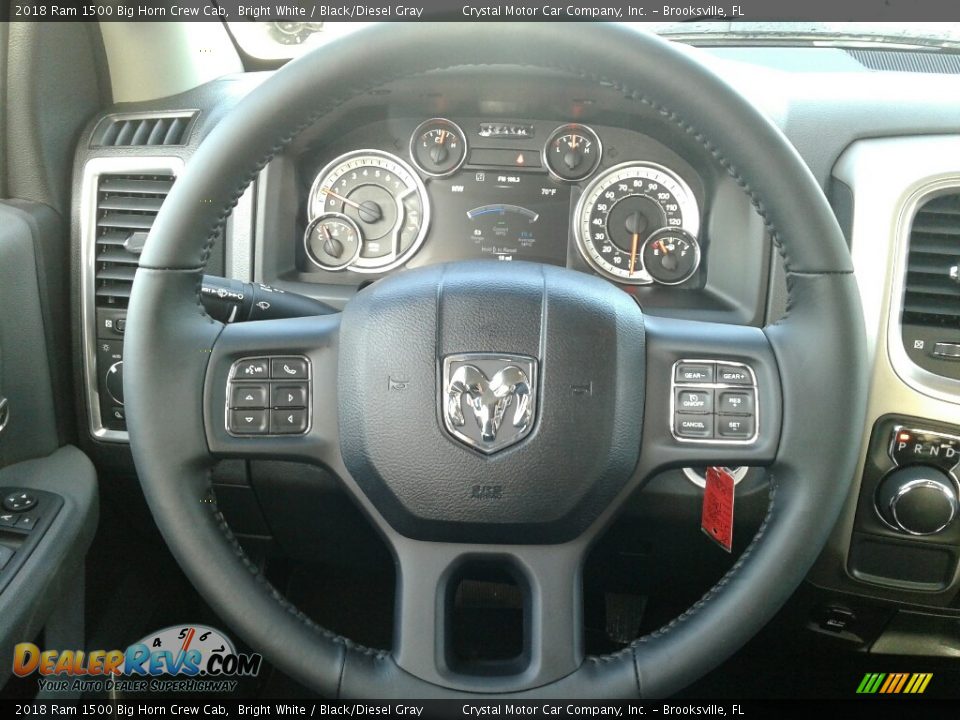 2018 Ram 1500 Big Horn Crew Cab Bright White / Black/Diesel Gray Photo #14
