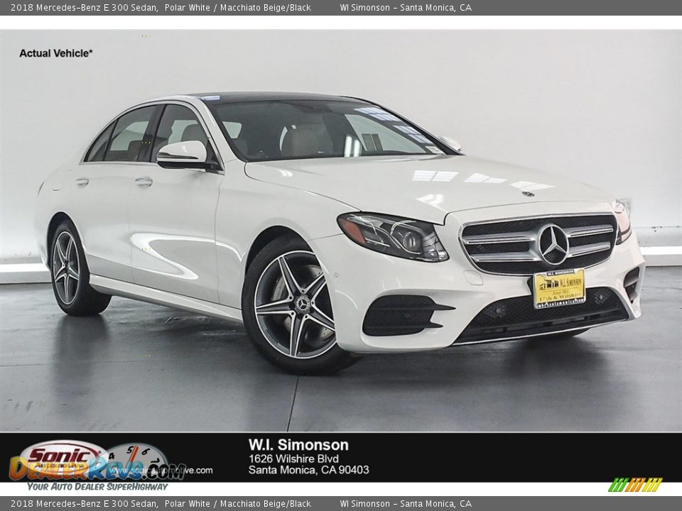 2018 Mercedes-Benz E 300 Sedan Polar White / Macchiato Beige/Black Photo #1