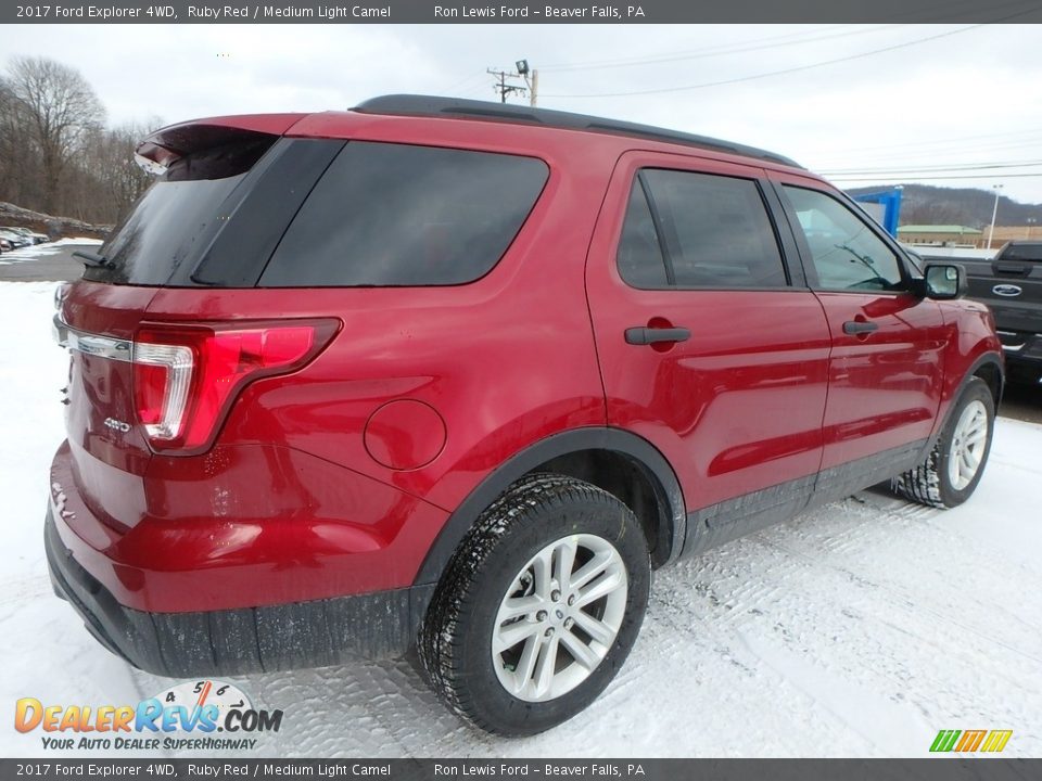 2017 Ford Explorer 4WD Ruby Red / Medium Light Camel Photo #3