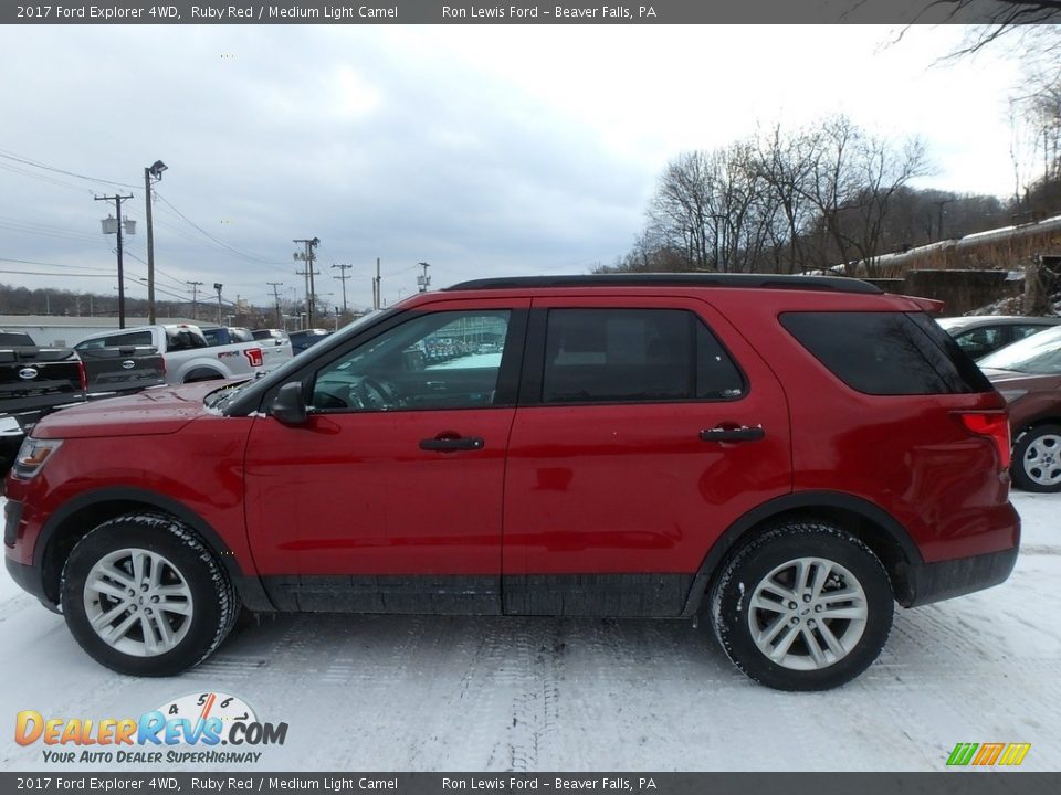 2017 Ford Explorer 4WD Ruby Red / Medium Light Camel Photo #7