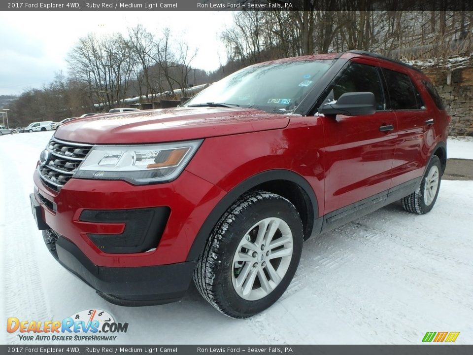2017 Ford Explorer 4WD Ruby Red / Medium Light Camel Photo #8