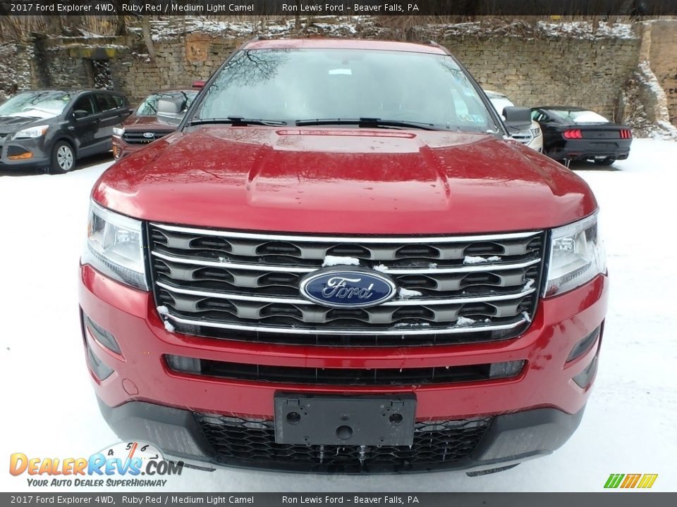 2017 Ford Explorer 4WD Ruby Red / Medium Light Camel Photo #9