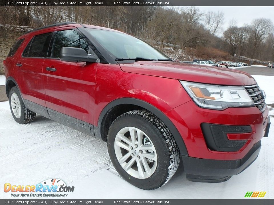 2017 Ford Explorer 4WD Ruby Red / Medium Light Camel Photo #10