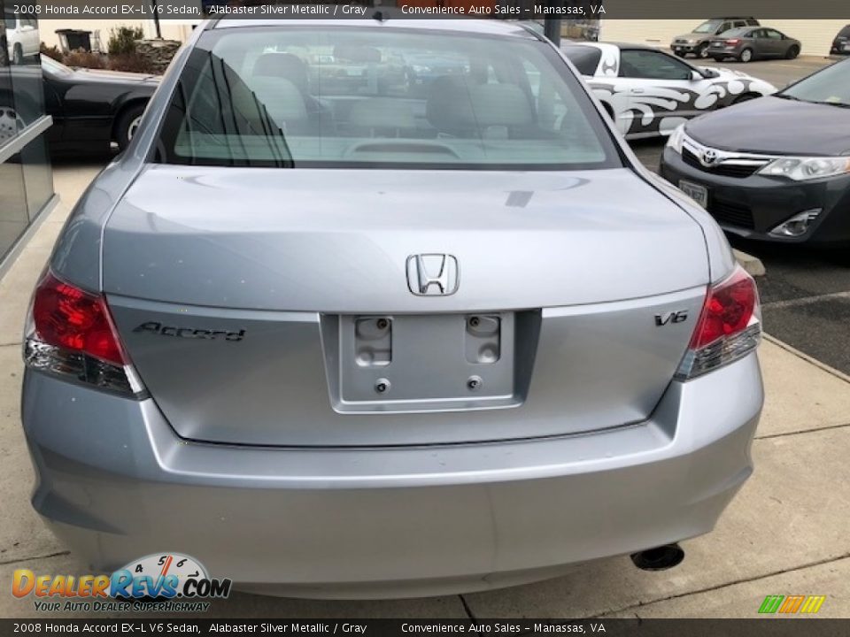 2008 Honda Accord EX-L V6 Sedan Alabaster Silver Metallic / Gray Photo #5