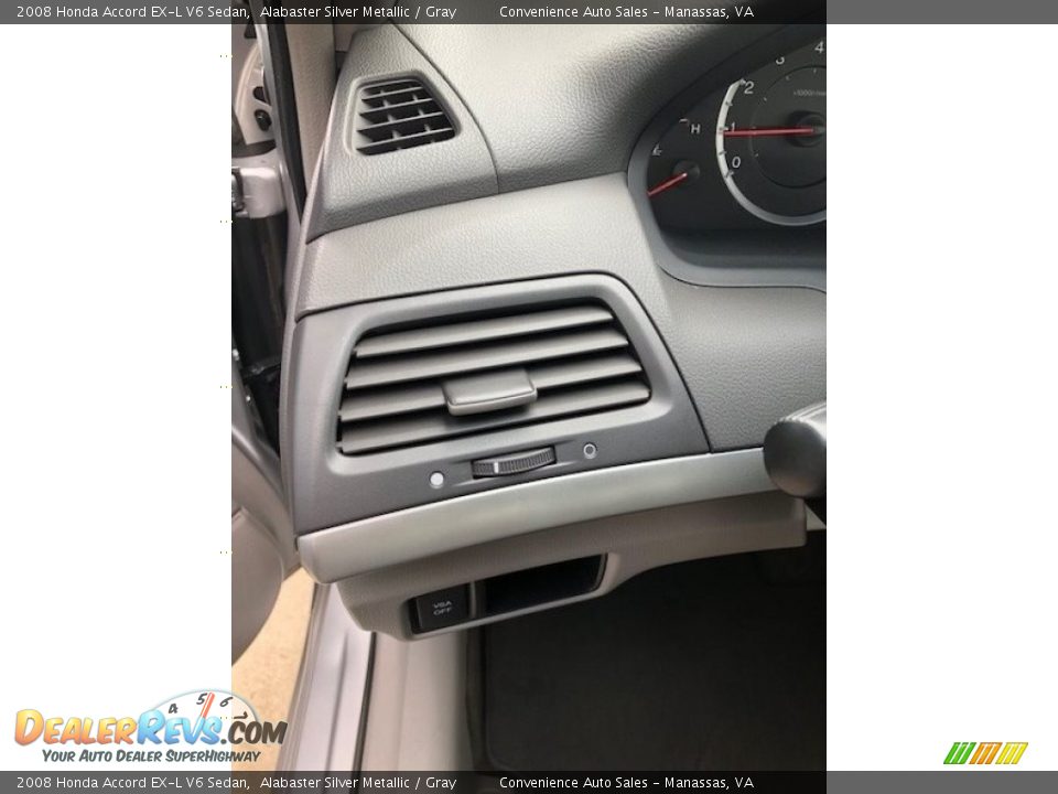 2008 Honda Accord EX-L V6 Sedan Alabaster Silver Metallic / Gray Photo #9
