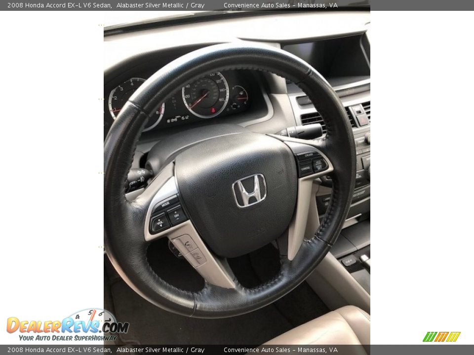 2008 Honda Accord EX-L V6 Sedan Alabaster Silver Metallic / Gray Photo #10