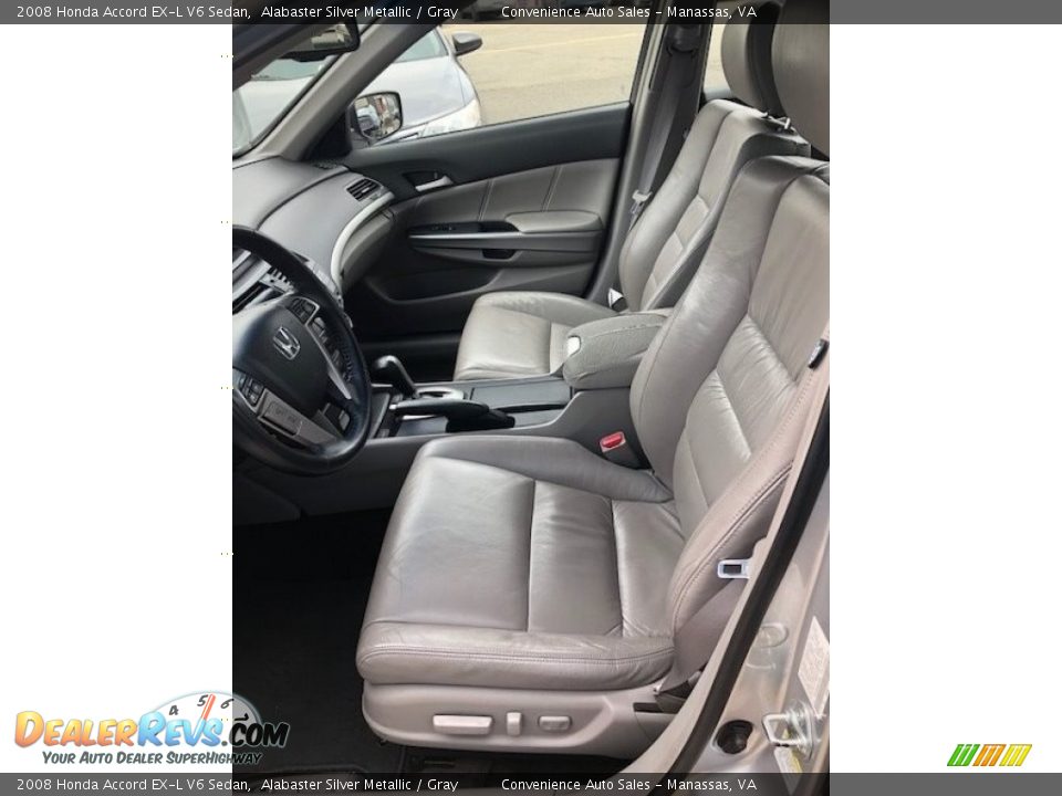 2008 Honda Accord EX-L V6 Sedan Alabaster Silver Metallic / Gray Photo #11
